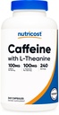 L-Theanine, 각 100mg, 240의 캡슐, 240의 서빙을 가진 Nutricost 카페인 - 비 GMO 및 글루텐 자유로운