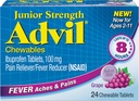 Advil Junior Chewable Ibuprofen 정제, 포도 100mg의 24의 정제 각 (6의 포장)