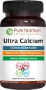 VIT D3 + K2를 가진 순수한 영양 매우 칼슘 1000mg | 90 탭 | 칼슘 Citrate Malate, VIT D3, K2, Moringa Oleifera, 마그네슘 및 아연을 가진 높게 흡수가능한 칼슘 보충교재.