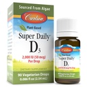 칼슨 - 식물 기반 슈퍼 매일 D3 2000 IU (50 mcg) 드롭 당, 채식 비타민 D 드롭, 액체 비타민 D3, 조류에서 소스, 불꽃, 90 드롭 (2.54 mL)