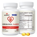 Besibest Ubiquinol CoQ10-600mg-Softgel, 비타민 E & Omega 3, 6, 9, 높은 흡수 이산화탄소 Q10, 에너지 생산을 위한 강력한 산화 방지제, 시험되는 60 조사를 가진 활동적인 Coq10 Ubiquinol 보충교재