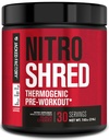 Jacked Factory NITROSURGE Shred Pre 운동 보충교재 - 에너지 부스터, 즉시 힘 이익, 샤프 초점, 강력한 펌프 - Nitric 산화물 부스터 & PreWorkout 분말 - 30Sv, 까만 버찌