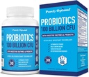 Purely Optimal Premium Probiotics (Various Type) w/Organic Prebiotics & Digestive Enzymes (30 개 팩 1), 100 억 CFU)