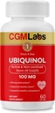 Ubiquinol 100MG Active & Non-Oxidized (Reduced) CoQ10의 모양 - 강한 산화 방지제 보충교재, 지원 건강, 건강한 콜레스테롤 - CGM Labs에 의하여 60 Softgels