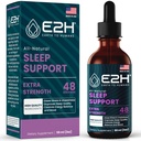 E2H 자연 수면 지원 - Chamomile, Theanine - Sleep Better, Deeper, Longer - Vegan, GMO-Free - 스트레스 완화 제공 - 2 Fl Oz