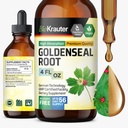 BIO KRAUTER Goldenseal Tincture - Vegan Lung Cleanse & Detox - 골든 씰 허브 보충 - 알코올 및 설탕 무료 드롭 - 4 Fl.Oz.