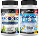 세 배 힘 Omega 3 물고기 기름 Softgels (1 달 공급) 플러스 40 억 CFU 매일 Probiotic 보충교재 (1 달 공급)