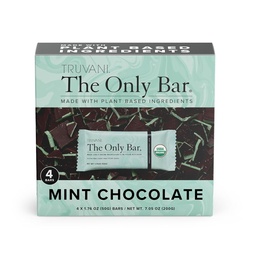 Truvani 플랜트 기반 스낵 바 | 초콜릿 민트 4 팩 | 7g Protein | USDA Organic and Vegan | The Only Bar | 다이너스티, 소이, 글루텐 프리 | 개별적으로 포장