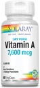 Solaray의 건조한 모양 비타민 A, 7,500 mcg, 60의 VegCaps