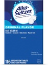 Alka-Seltzer Effervescent Tablets Original flavor, Headache 및 Body Ache, Dissolvable Effervescent Fizzy Tablets, 통증 완화 디스펜서 팩, 116 Ct의 빠른 멀티 스텝 릴리프
