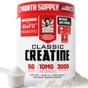 Old School Labs Micronized Creatine Monohydrate with No Bloat BioFitTM Probiotic - Men & Women Post-Recovery Powder for Strength & Performance - 60 인분 불임