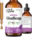 Wild & Organic Skullcap Herb Tincture - 무드 지원을위한 Skullcap 보충 - 액체 추출물 드롭 - 채식, 설탕 및 알코올 - 무료 4 fl oz