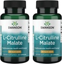 Swanson L-Citrulline Malate - 아미노산 보충 에너지 생산 및 건강한 혈액 순환 촉진 - 자연적인 공식 지원 전반적인 웰빙 - (60의 캡슐, 750mg 각각) (2 팩)