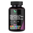 Mishas Nutraceuticals 우유 이틀 댄 델리온 뿌리, NAC 및 TUDCA 보충 – 지원 Liver 건강, Liver Cleanse Detox, Kidney 및 호흡 건강 & 소화 시스템 – 60 Vegan 캡슐