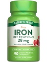 여성과 남성을 위한 자연의 진실 철 보충교재 | 28 mg | 90의 캡슐 | 철 Bisglycinate | 비 GMO, 글루텐 무료
