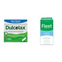 Dulcolax 빠른 기복 Medicated Laxative 좌약 빠른 기복, 정적 사용 만, Bisacodyl, 10 mg & Fleet Laxative 사선 Enema 성인 변비, 4.5 fl oz, 4 병