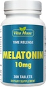 Melatonin 10 mg - TR 시간 릴리스 - 300 정제 - 최대 강도