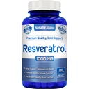 Resveratrol 1000mg 캡슐 | Vegan Friendly Resveratrol Supplement from Easy Absorption Antioxidant Japanese Knotweed for Skin Heart and Brain Support | 미국 cGMP 시설 제작 (90 일 공급)