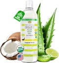 USDA 인증 유기농 알로에 베라 젤 12 온스 - 100 % 순수, 냉 프레스, 손 수확, 코코넛, 라임 및 베베나 에센셜 오일, 화학 - 무료 - 피부 & 헤어 케어, 미국에서 만든