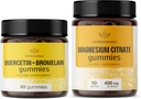 HERBAMAMA Quercetin와 마그네슘 구미 장비 - Bromelain와 400 mg 마그네슘 구연산염 구미를 가진 800 mg Quercetin의 뭉치 - 채식주의자, 비 GMO, 젤라틴 자유로운 - 2 팩