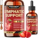 9in1 림프 배수장치 보충 - Echinacea | Elderberry | Dandelion | Rosehip | Cleaver | Calendula | Burdock - 림프계 액체 추출 - 면역, 클렌징 - 2 Fl Oz - 60 일