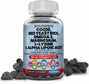 L-Lysine Coq10 알파 Lipoic 산 Gummies 성인과 아이를 위한 빨간 효모 밥 마그네슘 거미 - 아미노산은 Omega 3 Niacin 아연 비타민 K2 D3 B3를 보충합니다 - 여성과 남자를 위한 비타민 - 60의 거미 곰