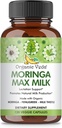 유기 Veda Moringa 최대 우유 Lactation 보충교재 (120의 캡슐) - 1800mg Fenugreek, 우유 이틀, Moringa 잎 & Breastfeeding 우유 공급을 위한씨를 가진 최고 힘 유기 Vegan Complex