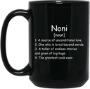 Noni Noun Coffee Mug (Black) - Noni 정의 Mug - Noni를위한 선물 - Noni 선물 - Noni 선물 - 어머니의 날 선물 - 크리스마스 선물 15oz