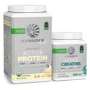 Sunwarrior 크레아틴 분말 & 바닐라 활동적인 유기 단백질 분말 세트 | 뭉치 & 득점방해 | Vegan Protein Plus Unflavored Creatine Monohydrate (60 인분, 20 인분 Vanilla)