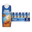 Pure Protein Salted Caramel Shake, 음료 및 Keto-Friendly, 비타민 A, C, D 및 E Plus 아연 지원 면역 건강, 11 Oz, 12 조사