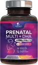 Folic Acid & DHA와 Prenatal 비타민, Folate & Omega 3의 여성, 비타민 A, C, D, B6, B12 & Iron, 임신 보충 - 240 Softgels를 가진 태아 뇌 발달 지원