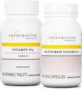 버퍼 비타민 C 1,000 mg, 60 캡슐 & 비타민 D3 125 mcg, 90 Chewables를 가진 통합 치료 뭉치 - Antioxidant Support* - 비타민 D3를 위한 버퍼로 만들어진 비타민 C