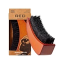 RED by Kiss Beard Brush with 100 % 천연 Boar Bristles for Men, 프리미엄 나무 브러시, Beards Mustaches Groomingraz Comb, Tame 및 Soften 얼굴 헤어 (MOON SHAPE)