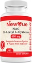 N-Acetyl L-Cysteine (NAC) 600mg, 180 캡슐 - 비 GMO, 글루텐 무료