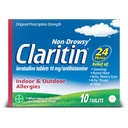 Claritin 24 HR 비 Drowsy 알레르기 약, Loratadine 항히스타민 정제, 10 Ct