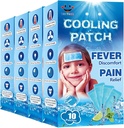 40 장 EasYeah Fever Discomfort & Pain Relief, Cooling Relief Fever Reducer, Soothe Headache Pain, 상자 당 10 개 카운트 (4 상자)