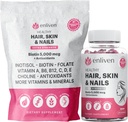 머리 성장과 강한 손톱에 대한 신뢰할 수있는 Biotin Gummies | 5000mcg Biotin + Inositol, Collagen Support | 여성 및 남성을위한 피부 관리 비타민 | Berry flavor | Vegan Hair Skin Nail Supplement | 60 Gummies