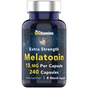 tnvitamins Melatonin 15 MG 캡슐 당 (240의 캡슐) | 성인을 위한 전염성 자환 | 여분 힘 Melatonin | 야간 수면 보조 | 자연적인 수면 지원 보충교재