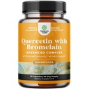 Immune Aid를 위한 Bromelain 보충교재를 가진 순수한 Quercetin - Immune 지원 & 호흡을 위한 Bromelain를 가진 높은 Potent Quercetin 500mg 캡슐 - 영양 보충 보충교재 - 90 Ct
