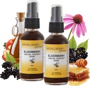 Mickelberry Gardens Elderberry 꿀 프로 폴리스 스로트 스프레이 - 어린이 및 성인을위한 자연 면역 지원 및 스로트 코트, 2 온스 (팩 2)