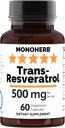 트랜스 Resveratrol 500 mg - 60 Veg 캡슐 | 캡슐 당 250 mg - 서빙 크기 2 캡슐 : 500 mg - 30 서빙