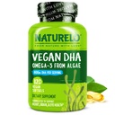NATURELO Vegan DHA - 조류에서 오메가 3 오일 - 뇌, 심장, 관절, 눈 건강을위한 보충 - 여성 남성과 어린이를위한 필수 지방산을 제공합니다 - 보완 예비 비타민 - 120 Softgels