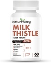 Nature 's Key Milk Thistle 500mg Liver Supplement,30 : 1 추가 강도 80 % Silymarin | 5- in-1 Liver Cleanse Detox & 수리 포뮬러 Artichoke, Glutathione, Inositol & Turmeric-60 정제