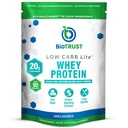 BioTrust 낮은 Carb Lite, 낮은 Calorie 단백질 분말 – 낮은 Carb, 설탕 무료, 낮은 나트륨, Keto Protein Powder – 20g Grass-Fed Whey Protein Isolate with Digestive Enzymes – Unflavored, 14 서빙