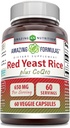 놀랄만한 수식 빨간 효모 밥 600 Mg 플러스 Coq10 50 Mg | Veggie 캡슐 보충교재 | Non-GMO | 글루텐 무료 | 미국에서 제작 (60 개)