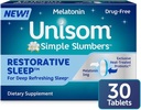 Unisom 간단한 Slumbers 복원 수면 정제 30-Count, Melatonin 3mg