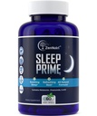 Sleep Prime Vegan Natural Sleep Aid for Adult Extra Strength - 깊은 수면 보충 - 초본 수면 알약 - 스트레스 완화 - Melatonin, GABA - 60 Veggie 모자