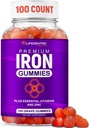 LifeCentricHealth Iron Gummies for Adults & Kids | 바이오틴 아연 비타민 B Folic Acid Gummies | 여성용 Vegan Gluten 무료