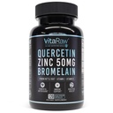 Bromelain 500mg 캡슐을 가진 Quercetin, 지원 면역 반응, 합동 안락, & 전반적인 웰빙 - 비타민 C, 아연 50mg, & 비타민 D3 5000 IU - 면제 건강 알약