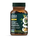 Gaia Herbs Ginger-Turmeric Postbiotic - Gut 건강을위한 프리미엄 소화 지원 보충 - 발효 Turmeric & Ginger로 만든 - Dairy, Soy & Gluten에서 무료 - 60 Vegan 캡슐 (30 서빙)
